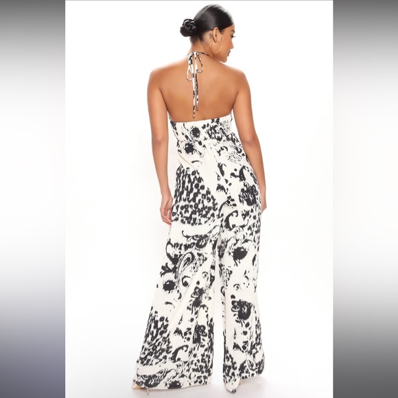 NWT🤍❣️🖤Animal Print Jumpsuit - Black/combo Sz 1X🐆 - Picture 3 of 10